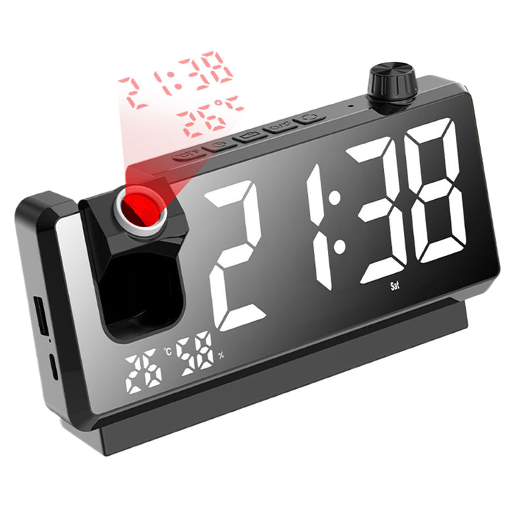 Time Projection Clock, Smart Electronic Alarm, Temperatursensor-Display, interaktiv, 180 ° drehbar,