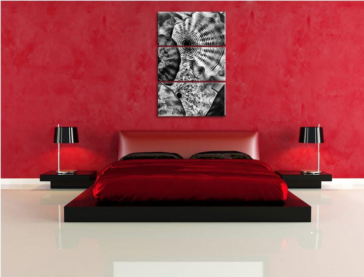 Pixxprint Monocrome, Bunte Quallen 3-Teiler Leinwandbild 120x80 Bild auf Leinwand