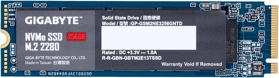 Gigabyte NVMe SSD 256GB