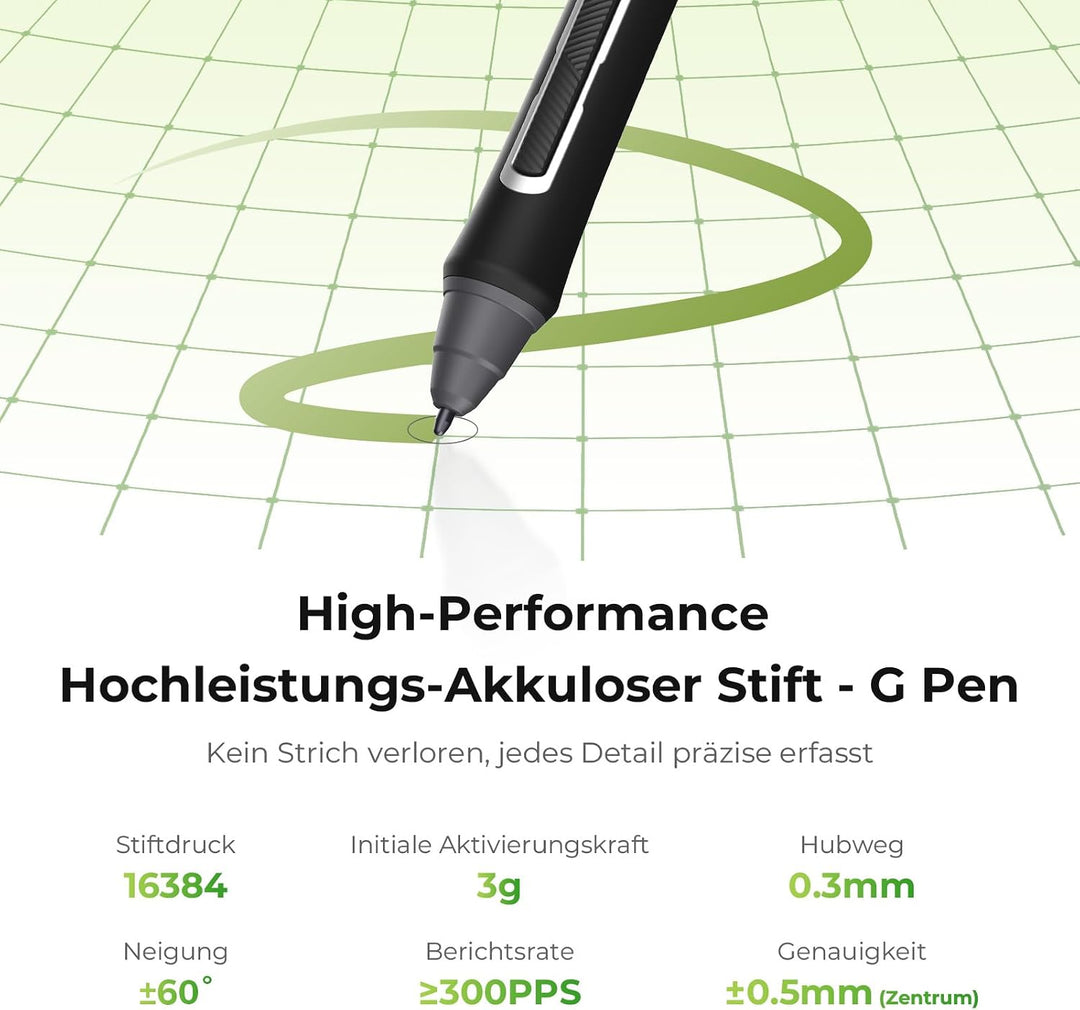 GAOMON PD1561 V2 Zeichentablett mit 15,6-Zoll Bildschirm 16.384 Druckstufen, 99 % sRGB, Delta E＜1,5.