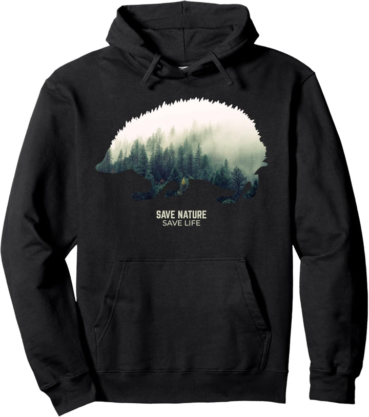 Igel Tiere im Wald Umwelt Klimaschutz Pullover Hoodie