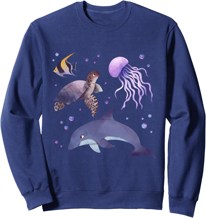Watercolor Sealife Dekoratives Muster Sweatshirt