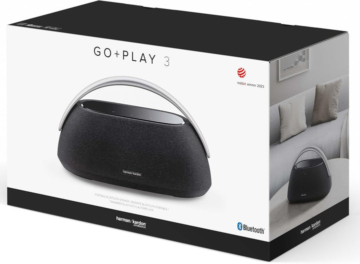 Harman Kardon Go + Play 3 Bluetooth Box in Schwarz – Tragbarer Lautsprecher mit 8-Stunden-Akku und k