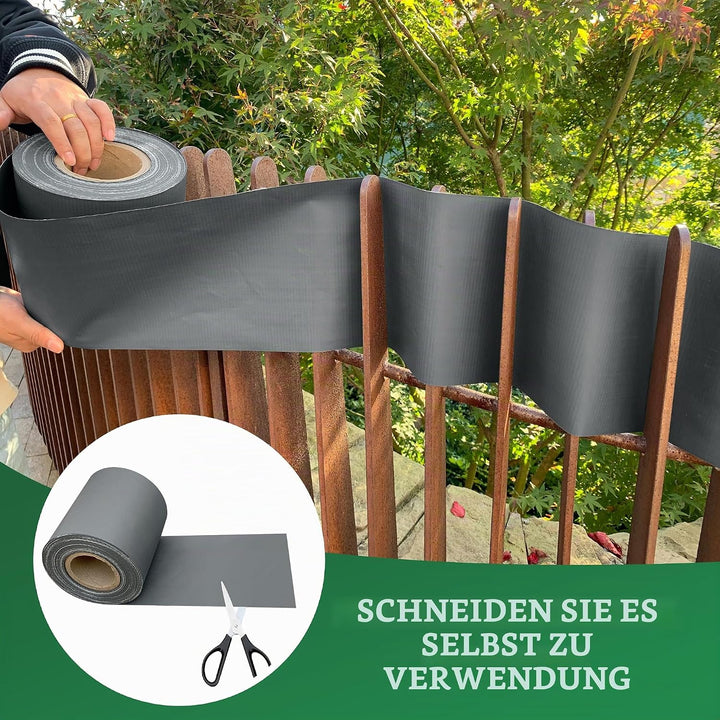 Sichtschutzstreifen Zaun 35 m x 19 cm,Sichtschutz Zaun inkl.20 Clips.Premium TPO Sichtschutzstreifen