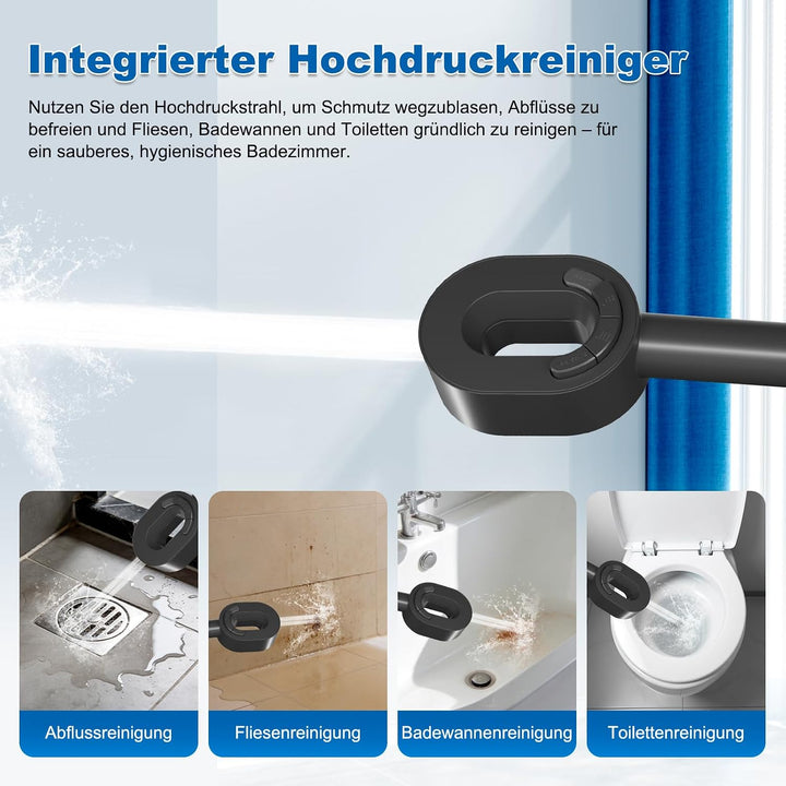 Hibbent Filter Duschkopf mit Schlauch 1,5m, 5 Strahlarten, Schwarz Schwarz Duschkopf und Schlauch mi