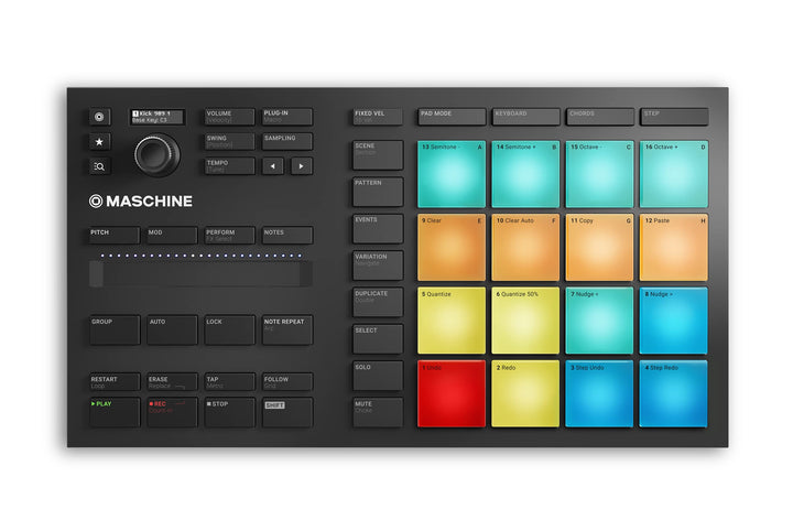 Native Instruments Maschine Mikro Mk3, USB MIDI Controller Drum Pad mit 16 Pads und Massive, Monark