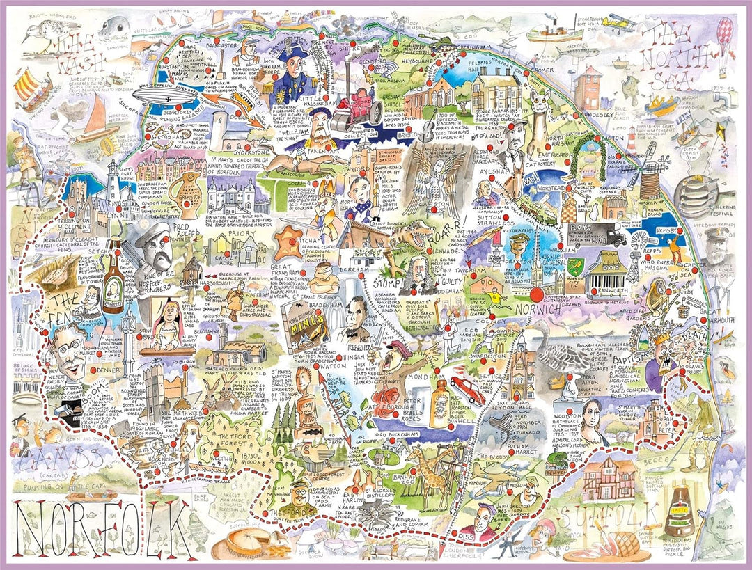 Map of Norfolk Jigsaw 1000 Piece Puzzle
