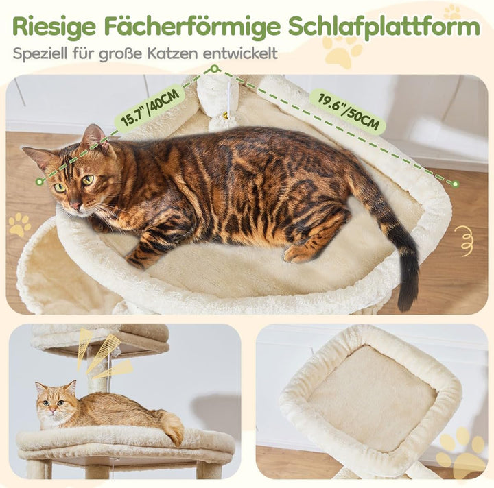 Taoqimiao 183CM Kratzbaum Gross XXL, Katzenbaum Kratzbaum Grosse Katzen Stabil Katzenkratzbaum mit K