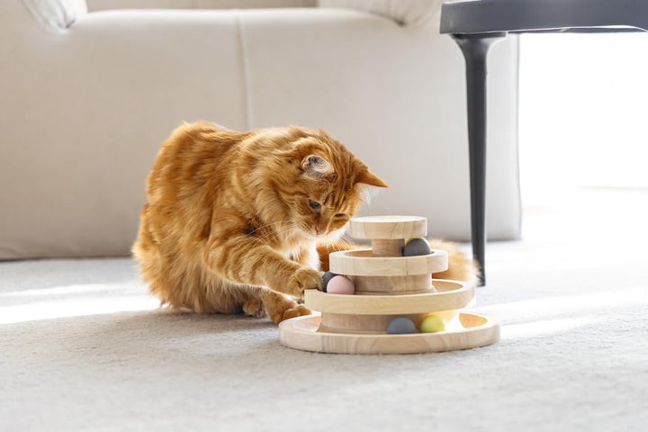Designed by Lotte Spielturm Mia – Katzenspielzeug – Holz – Braun –