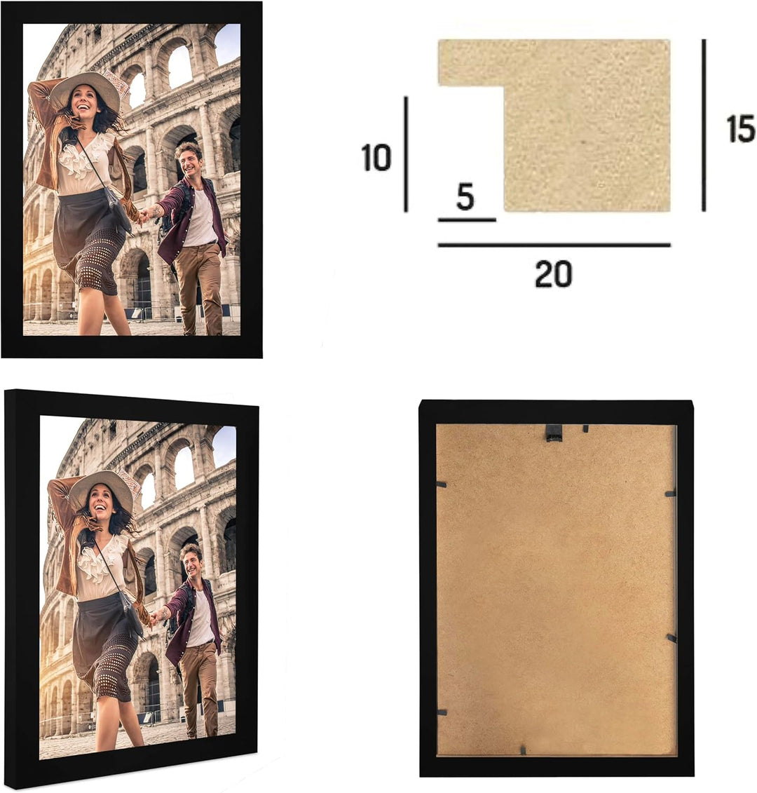 CABBEL Doppelpack (2er Set) Bilderrahmen 30x40 cm, Schwarz, stabiles MDF-Holz Rahmen, bruchsicherem