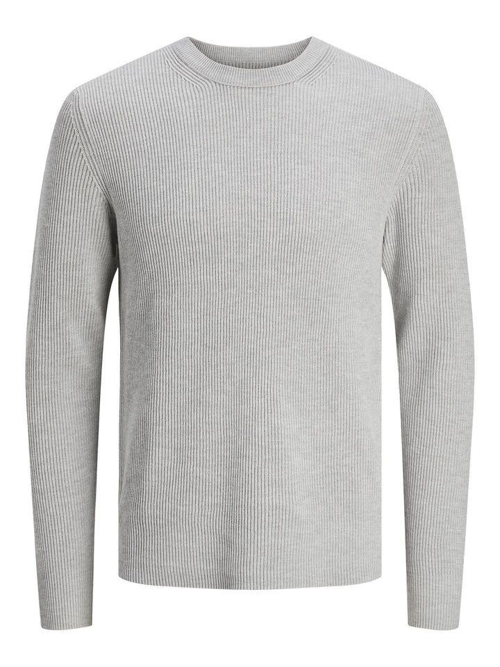 JACK &amp; JONES Male Strickpullover Einfarbig Strickpullover XS Light Grey Melange, XS Light Grey Melan