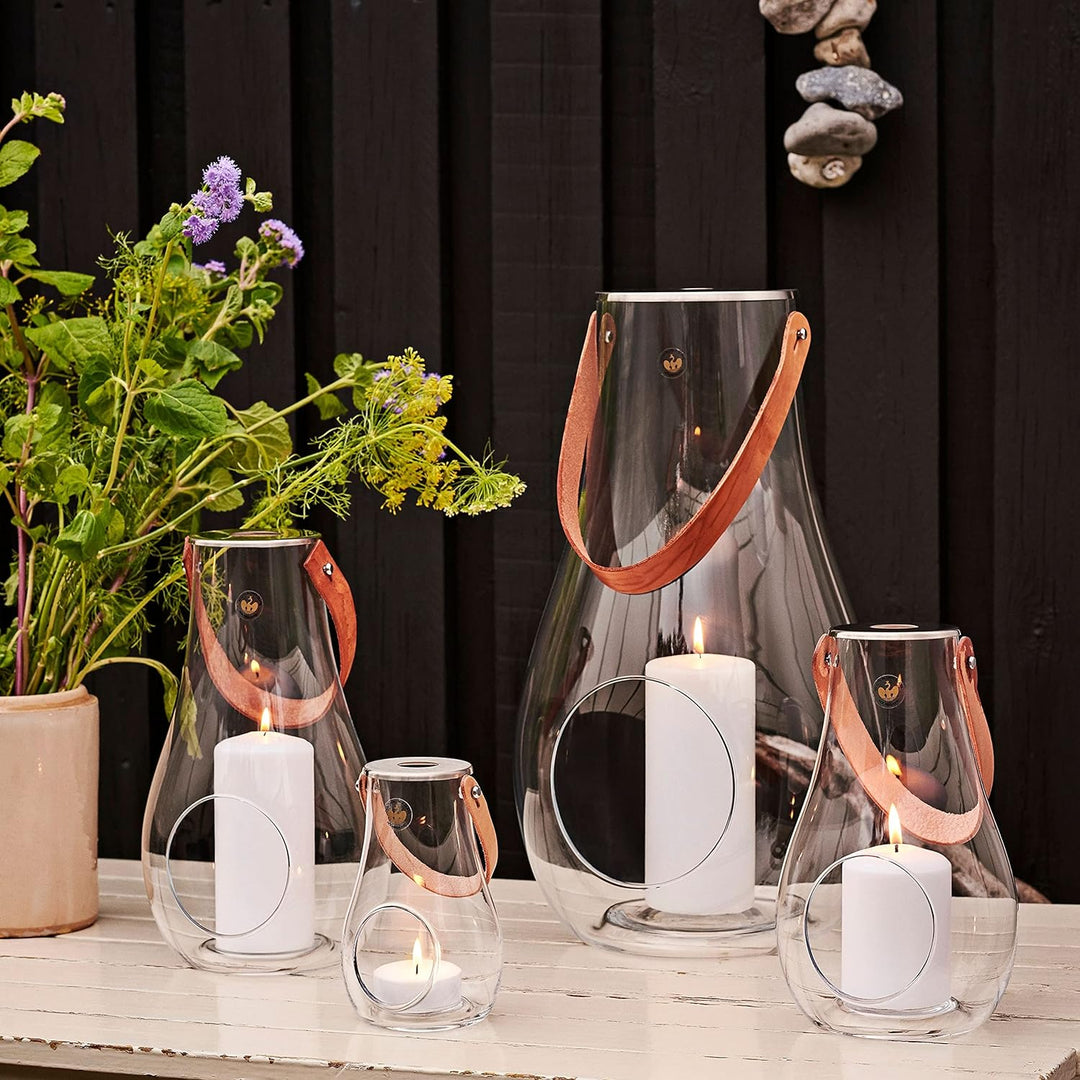 Holmegaard Laterne H25 cm Design with Light aus mundgeblasenem Glas, klar Klar H25 cm, Klar H25 cm