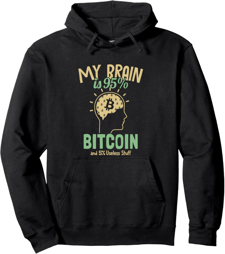 My Brain is 95% Bitcoin Blockchain Kryptowährung Bitcoin Pullover Hoodie