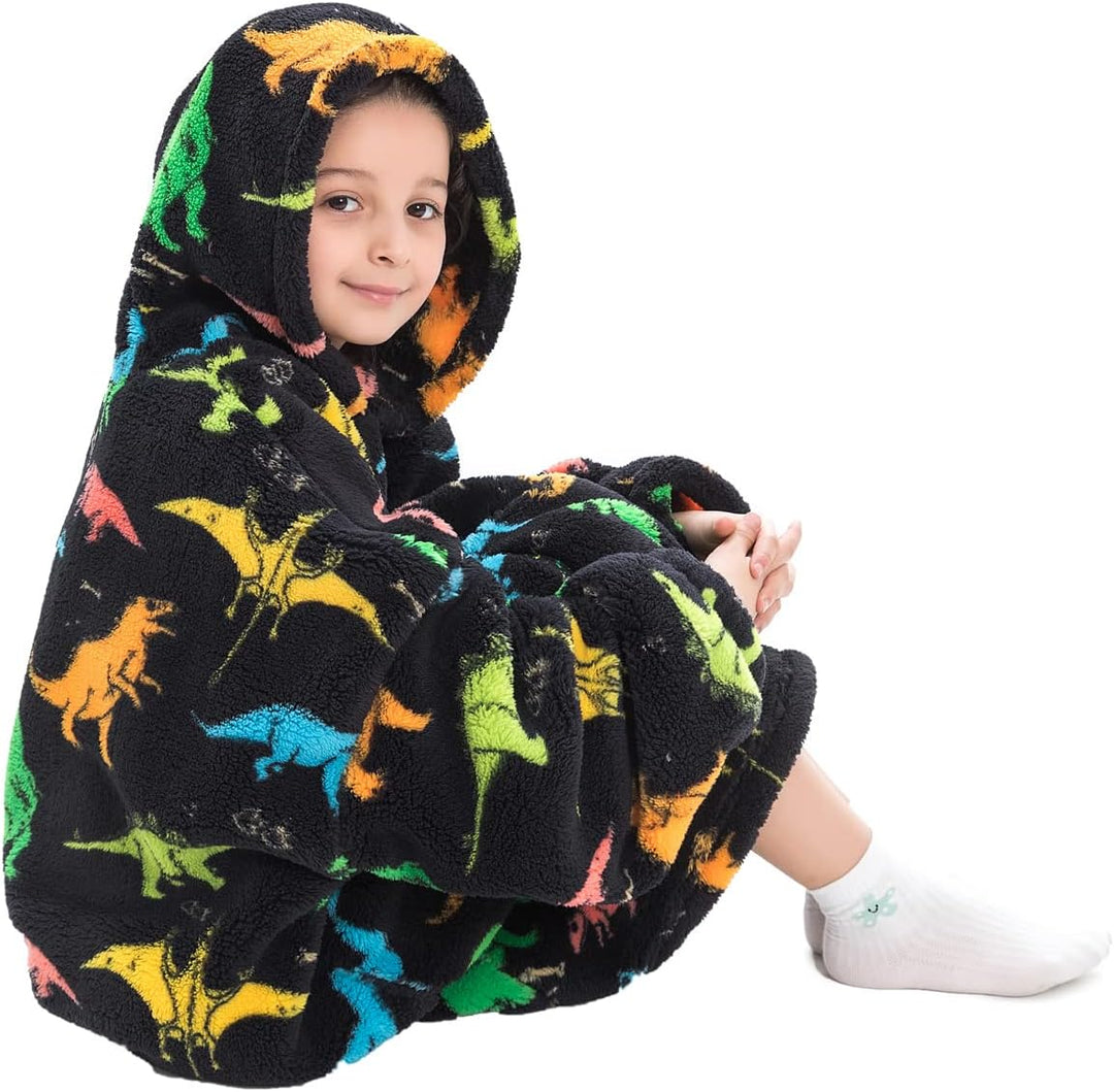 Kinder Übergrosse Kapuzenpullover,Super Weich Warmes Bequeme Tragbare Decken Sweatshirt für Mädchen