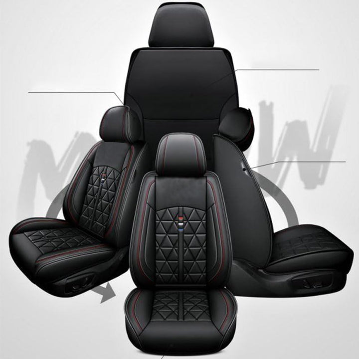 Chifeng Universal Autositzbezüge Auto Vordersitz 2 Stück Set wasserdicht PU Leder Autositzbezüge Fit