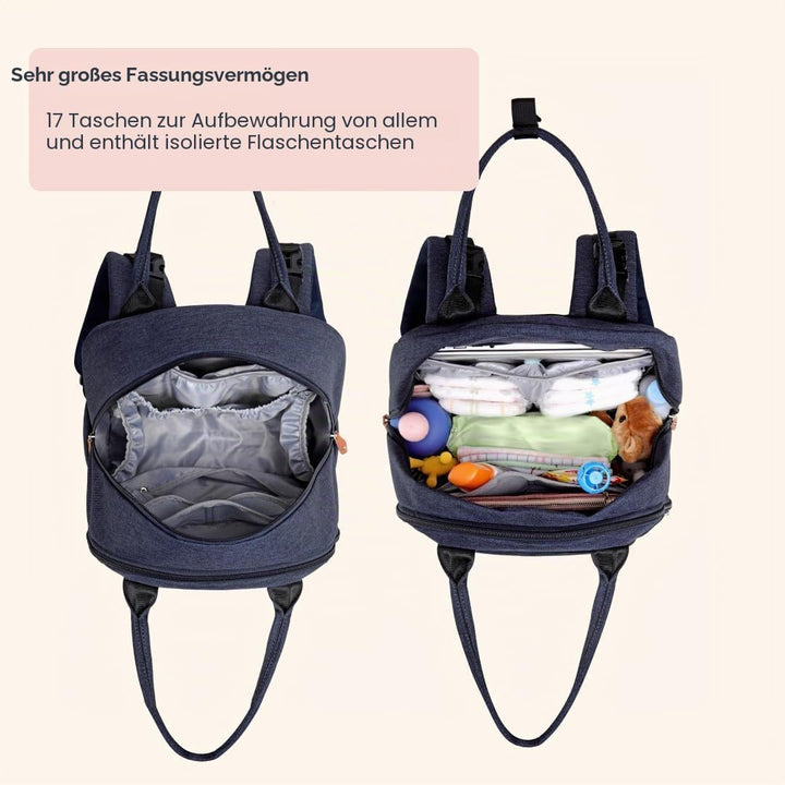 BabbleRoo Baby Wickeltasche/Rucksack, Wickelrucksack lässige Wickeltaschen, Multifunktional Grosse K