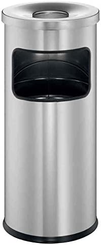 Durable Papierkorb Safe mit Ascher und Flammenlöschkopf, rund, silber, 333223, Silber