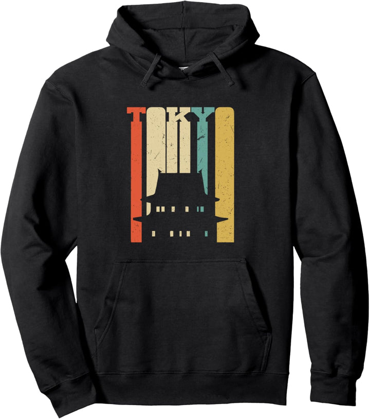 Vintage Tokyo Skyline Silhouette Pullover Hoodie