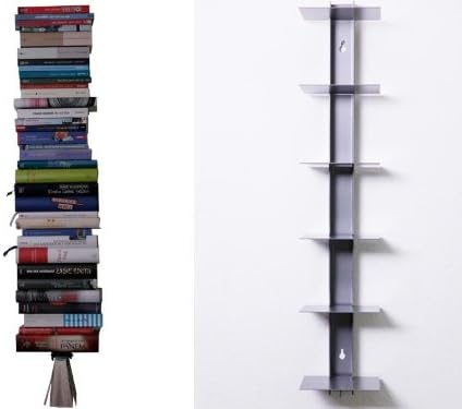 Bücherturm 170 cm (für 1,80 m Bücher) anthrazit Bücherregal Wandregal