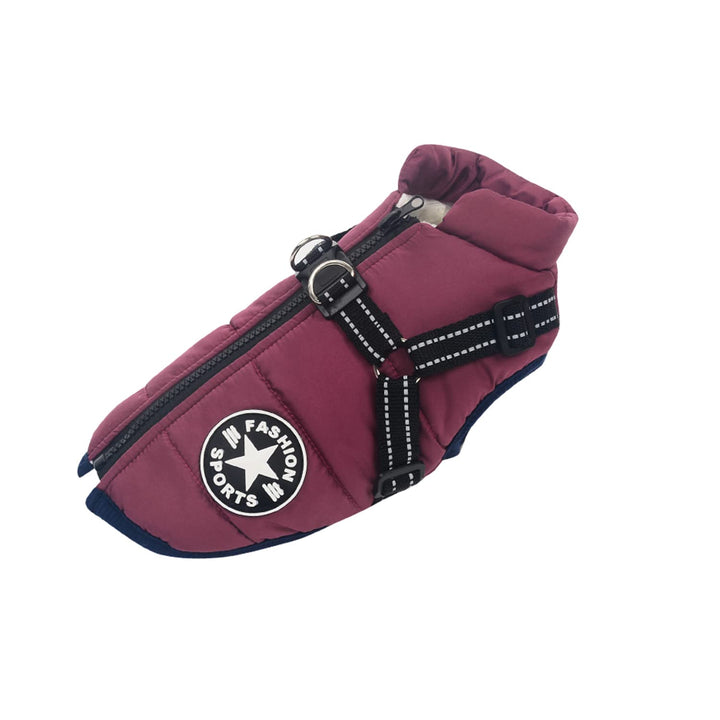 Hundejacke Winterweste Mit Geschirr, Wasserdichter Hundemantel für Kleine Hunde, Maschinen Waschbar,