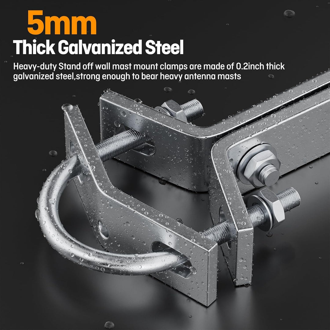 Windproof Stand Off Wall Mast Mount Bracket Satellite Dish Antenna Pole Mounts, Hot Dip Galvanised W
