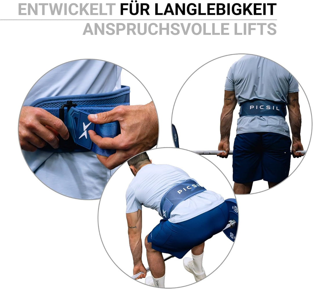 PICSIL Gewichtheber-Gürtel EVA – Lumbalstütze &amp; 3D-Mesh White XS, White XS