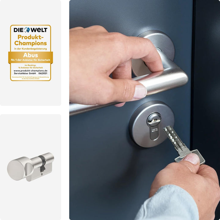 ABUS Profil-Zylinder KE20NP 30/30 mit Knauf 59821 Z30/K30 verschiedenschliessend, Z30/K30 verschiede