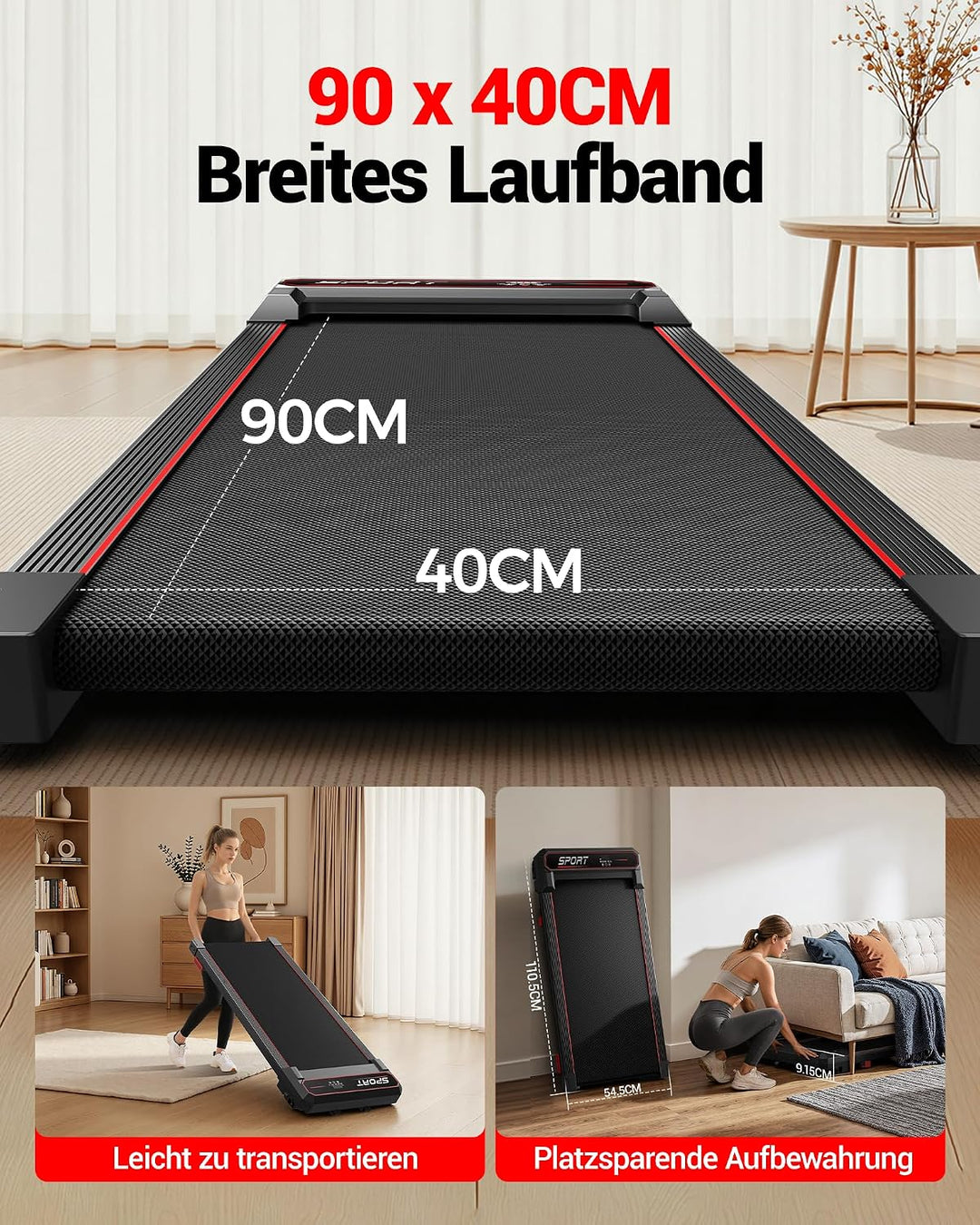 LONTEK 3.0HP Vibration Plate Walking Pad mit Steigung 15% orange, orange
