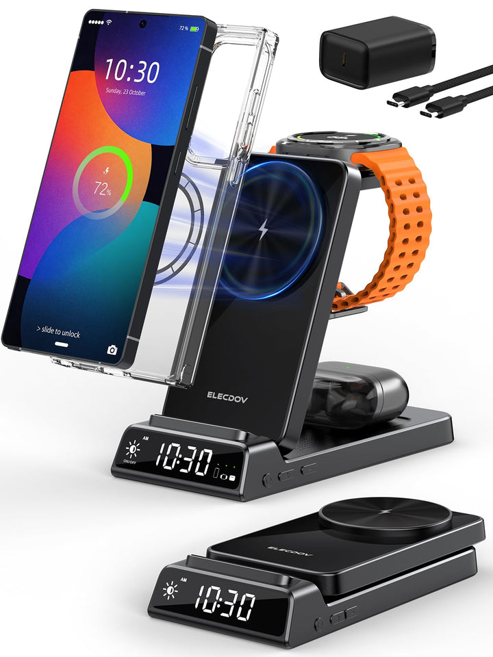 Magnetisches Kabelloses Ladegerät für Samsung, 3 in 1 Mag Safe Ladestation für Samsung Galaxy Z Fold