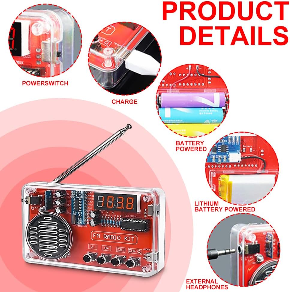 Elektronik Lötübung Kit mit Digitalem Radio und Display, DIY Elektronik Bausatz mit LadeModul für An