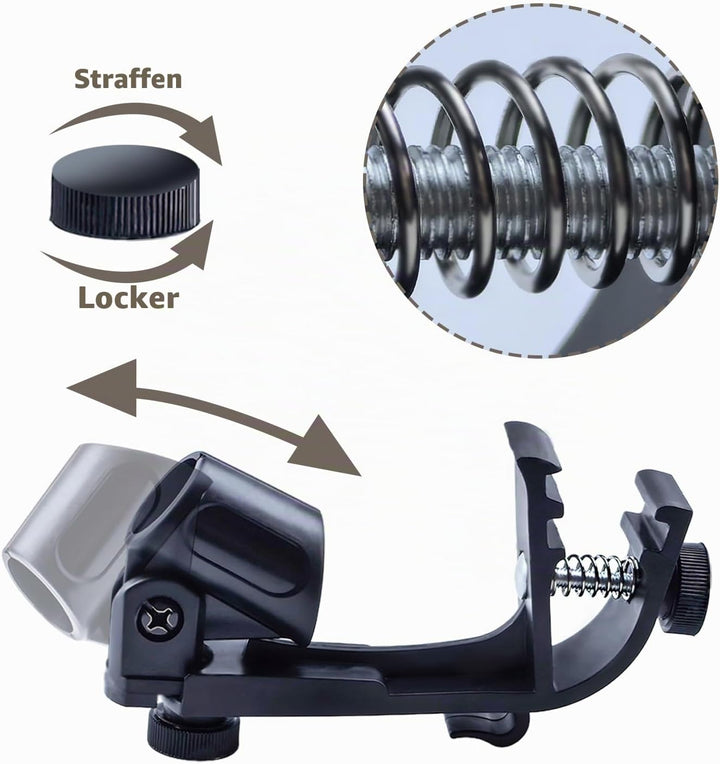4 Stück Drum Microphone Clips, Einstellbare Stossfest Mikrofonhalter Trommelklemme auf Universal Tro