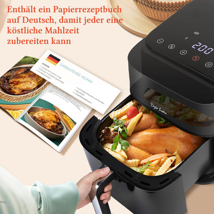 Taylor Swoden-Smartheat Heissluftfritteuse 6,5L, Doble Resistencia, mit Fenster, LED Touchscreen, 8