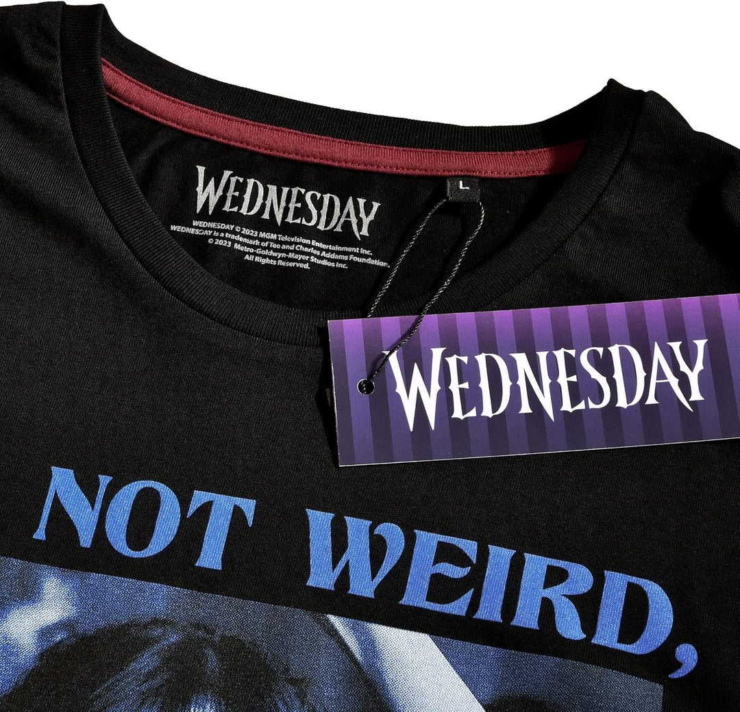 Elbenwald Wednesday T-Shirt mit verschiedenen Motiven für Herren Damen Unisex Baumwolle schwarz XS D