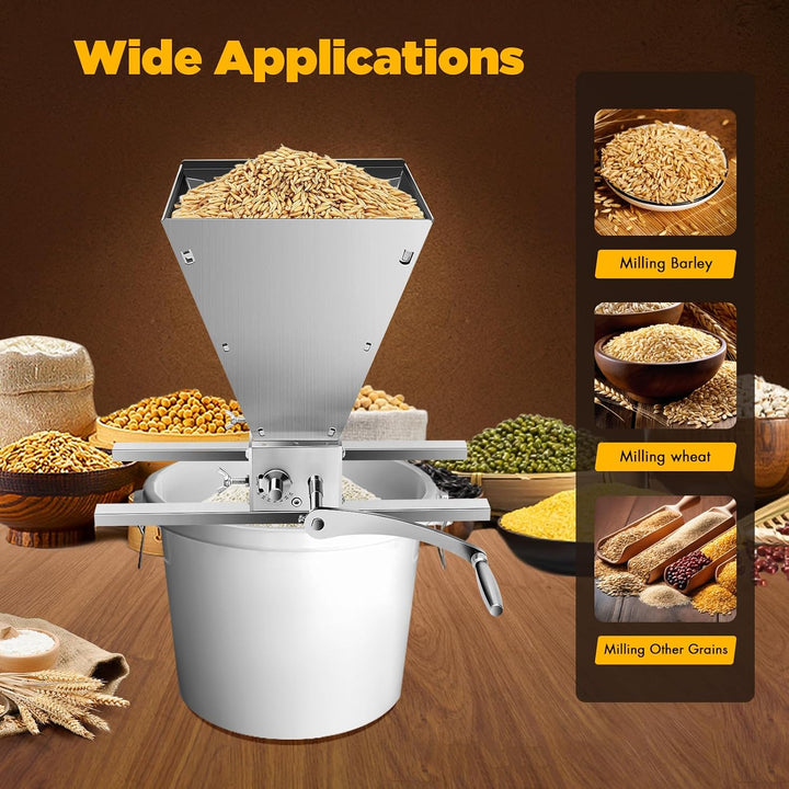 Einstellbare Getreidemühle,Manuelle Getreidemühle Kaffeemühle Getreidemühle Futtermittelmühle Malzmü