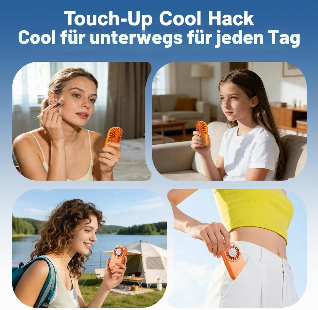 WHATOOK Mini Handventilator: 56g Ultra-Leicht Tragbarer, 11000 U/min Starker Handlüfter mit 5 Geschw