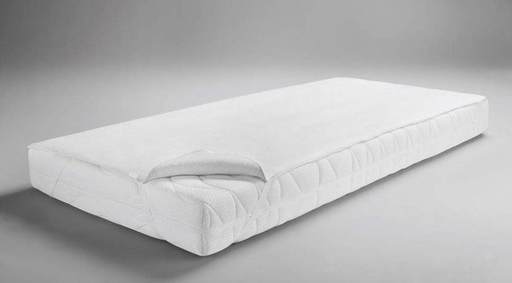 Dormisette Q159 Premium Molton-Matratzenauflage, 100/220 cm, Baumwolle/Zwirn-Calmuc, Reinweiss, 100/