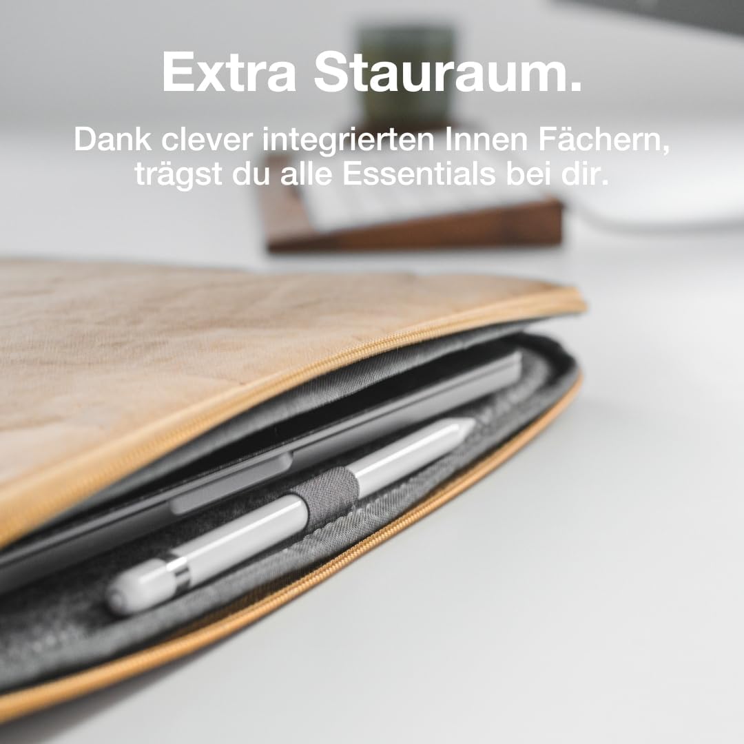 Woodcessories Laptophülle 15-16 Zoll Rundumschutz | Nachhaltige Laptoptasche wasserabweisend, Notebo