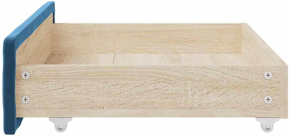 vidaXL Bettschubladen 2 Stk. Blau Holzwerkstoff und Samt, Blau