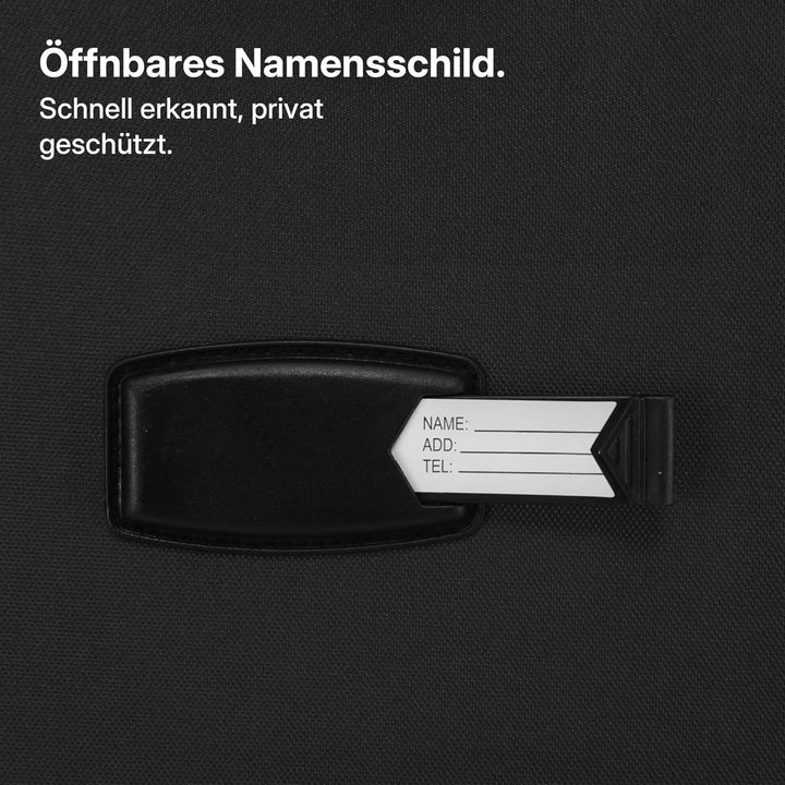 Münicase Stoffkoffer erweiterbar mit Frontfächern,15% Extra-Volumen, TSA-Schloss, 360° Doppelrollen