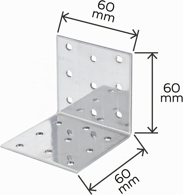 Alberts 848248 Lochplattenwinkel | Edelstahl | 60 x 60 x 60 mm | 25er Set 60 x 60 x 60 mm / 25 Stk.,