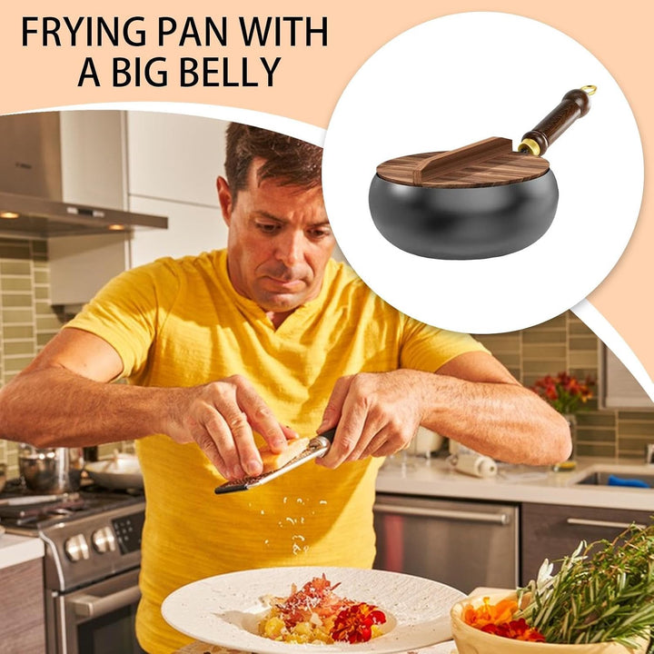 Generisch Handmade Chinese Cast Iron Wok, Eisenpfanne, Frying Pan, Hand Forged Pot, Non-Stick Pan Wi