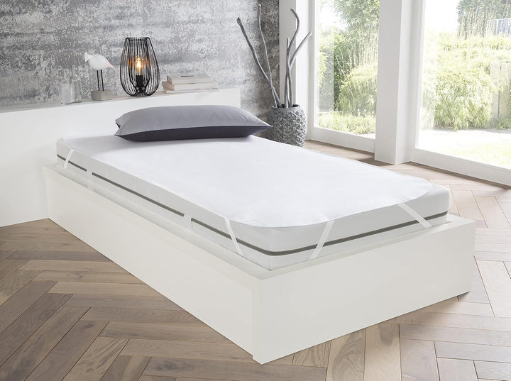 Ibena Vita wasserdichter Matratzenschutz 160x200 cm Matratzenschoner wasserdicht weiss Natur, Inkont