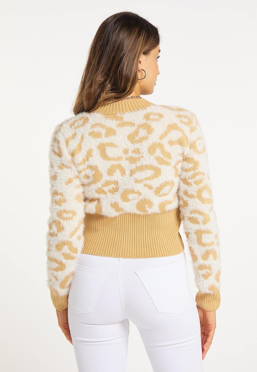 faina Damen Sweater M-L Wollweiss Hellkamel, M-L Wollweiss Hellkamel