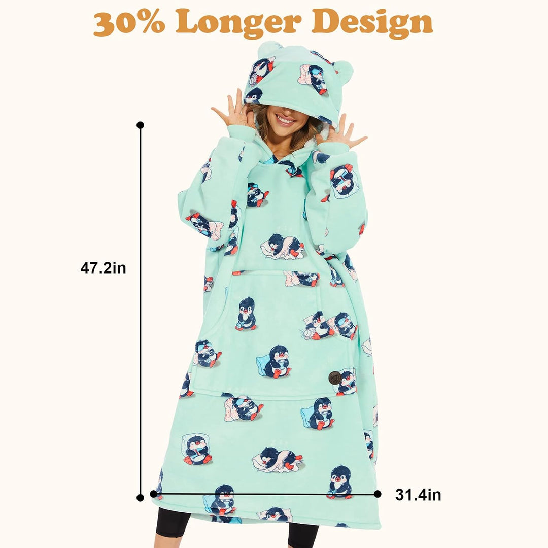 THREE POODLE Decken Hoodie, Oversize Hoodie Decken Pullover Kuschelpullover für Damen Herren Kinder,