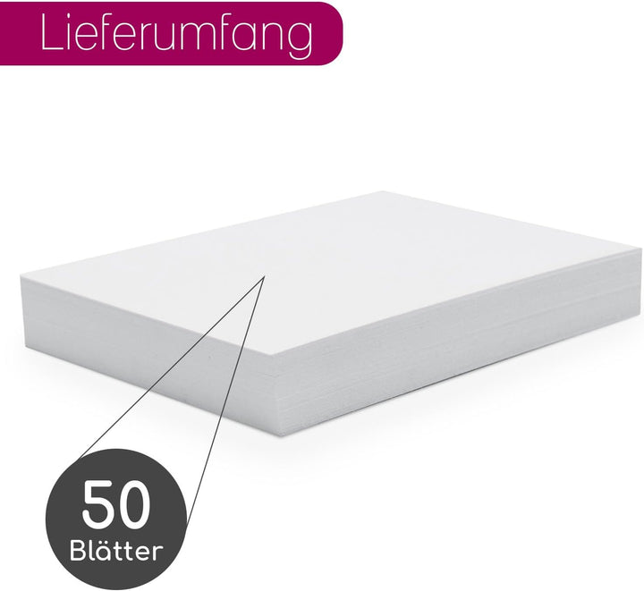50er Set blanko Bastelkarton DIN A3 - DIY I zum Selbstgestalten Basteln Malen Beschreiben für Scrapb