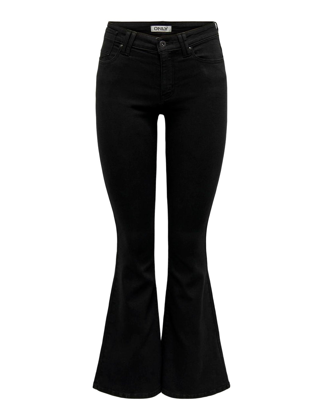 ONLY Female Schlaghosen-Jeans ONLREESE Mittlere Taille Flared Jeans 26W / 32L Black Denim, 26W / 32L