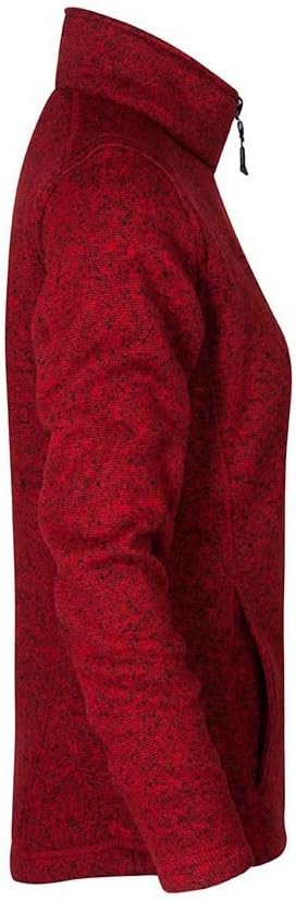 Strick-Fleece Jacke C+ Damen, Rot-Melange, XL