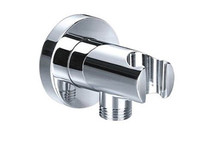 Wandanschlussbogen mit Brausehalterung/Anschluss Handbrause/Messing/verchromt / 1/2 Zoll Gewinde/Bra