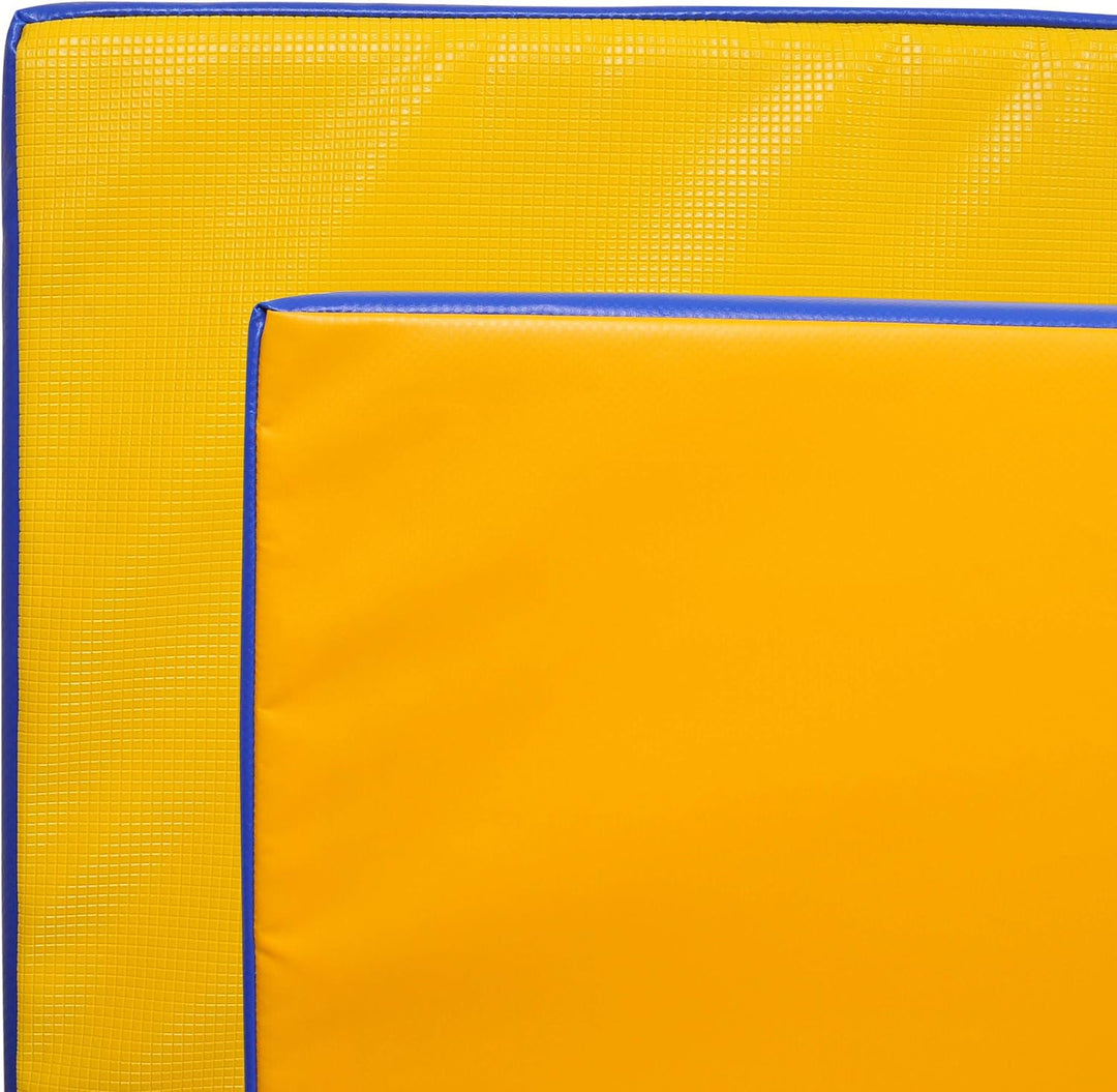 Grevinga® Turnmatte VB 80 | Blau, 200 x 200 cm, Turnen, Klappbar auf 100 x 100 cm Gelb-Blau 200 x 10