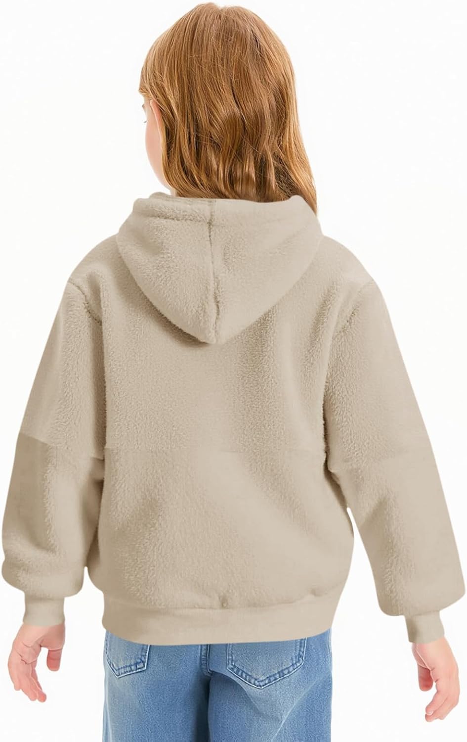 Imily Bela Kinder Mädchen Kapuzenpullover Fleece Hoodies Sherpa Pullover Teddy Sweatshirt Langarm Pu